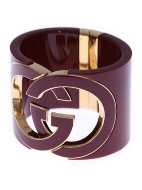 Gucci Interlocking Bangle Bracelet Red Gold